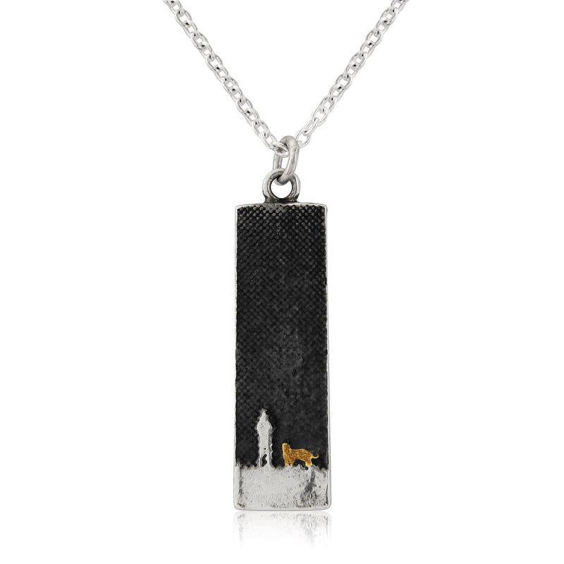 Walks Under The Moonlit Sky Golden Dog Necklace