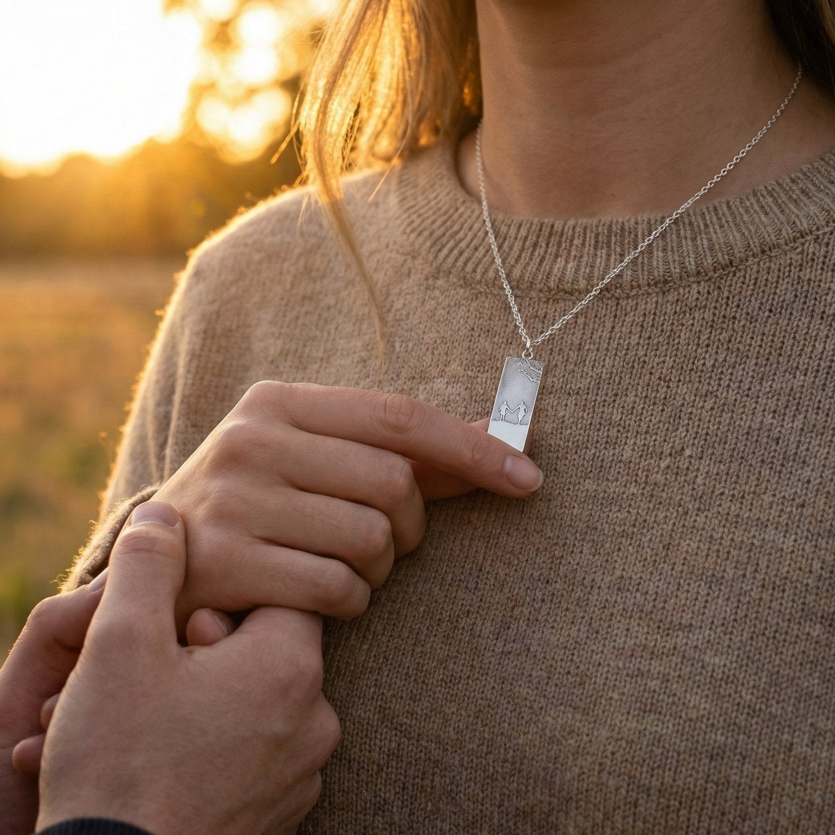 Hand in Hand Couple Necklace