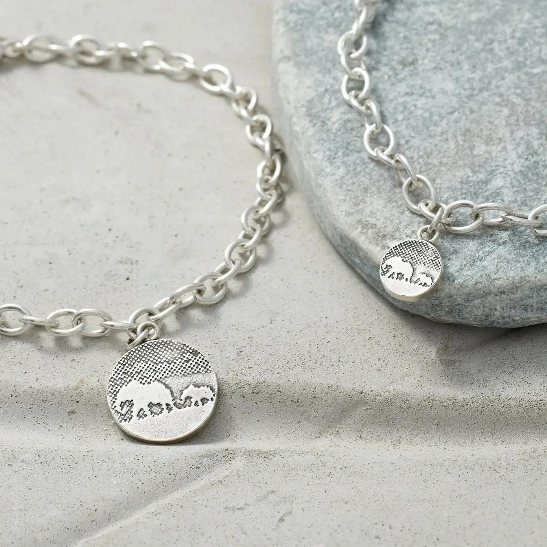 Flatlay of mother and baby elephant bracelets