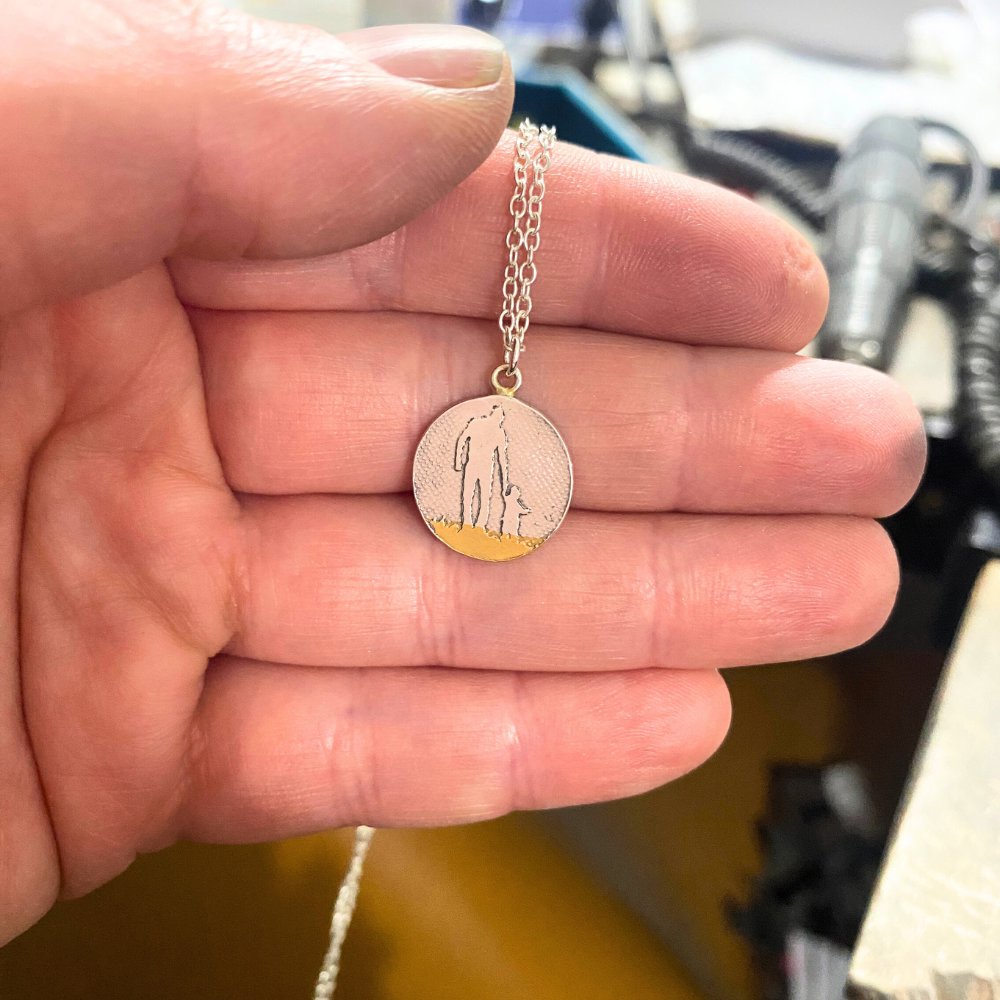 Round Father and Child Beach Necklace