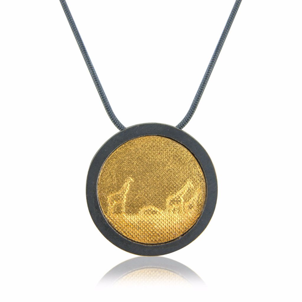 Black and Gold Giraffe Necklace (medium frame)