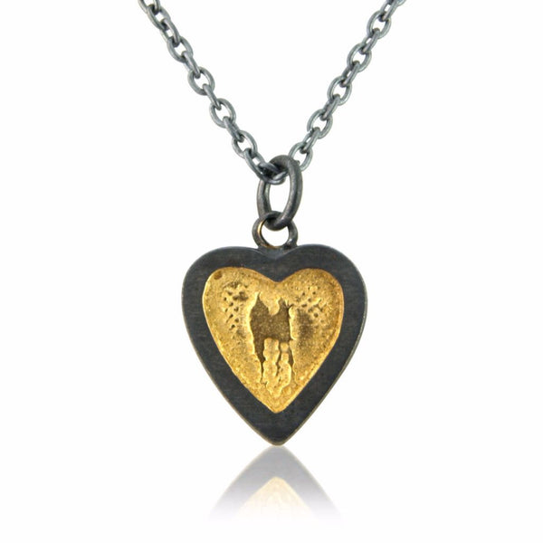 Black and Gold Heart Necklace