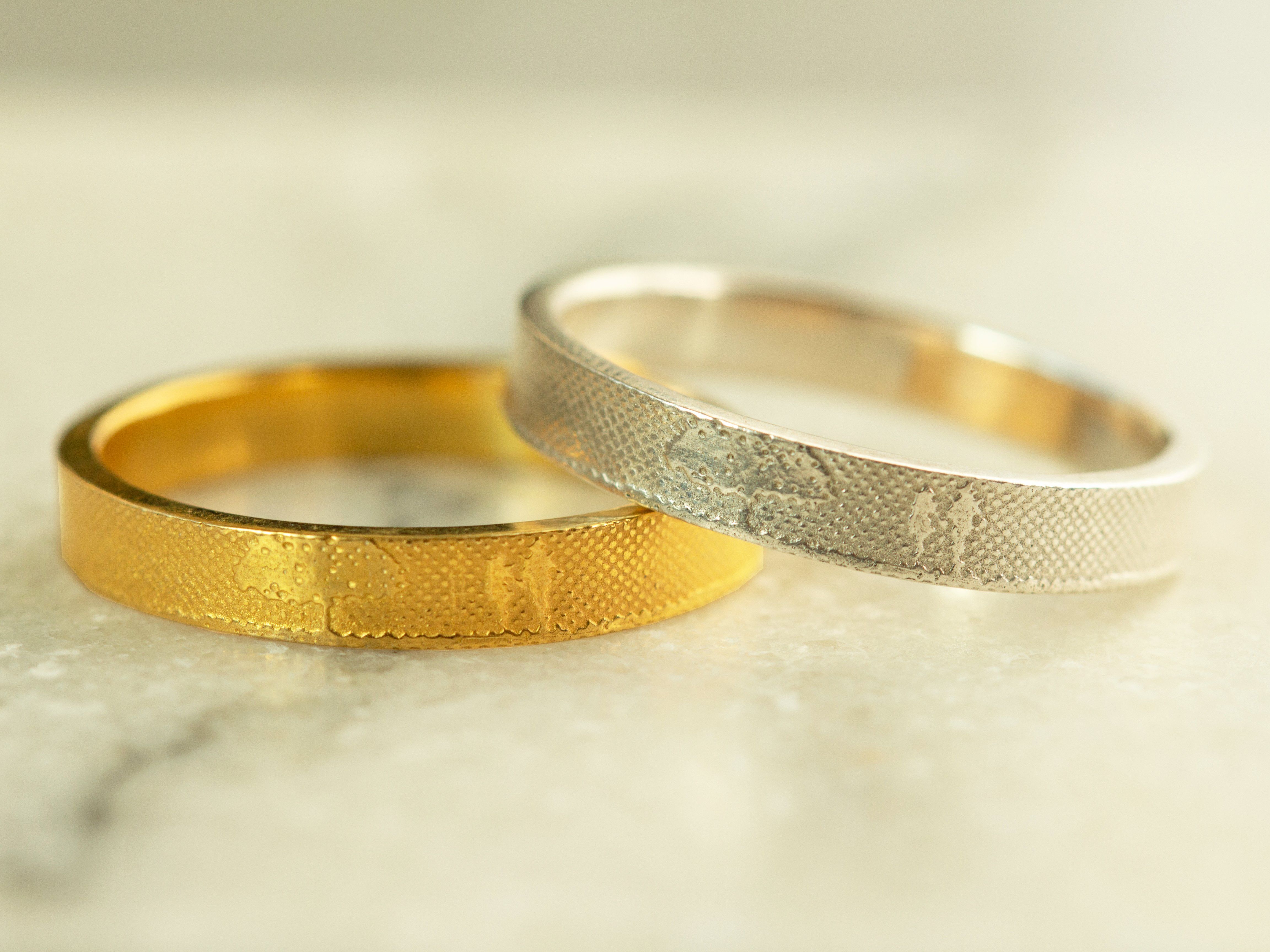 Countryside Couple Wedding & Engagement Ring Set Yellow Gold