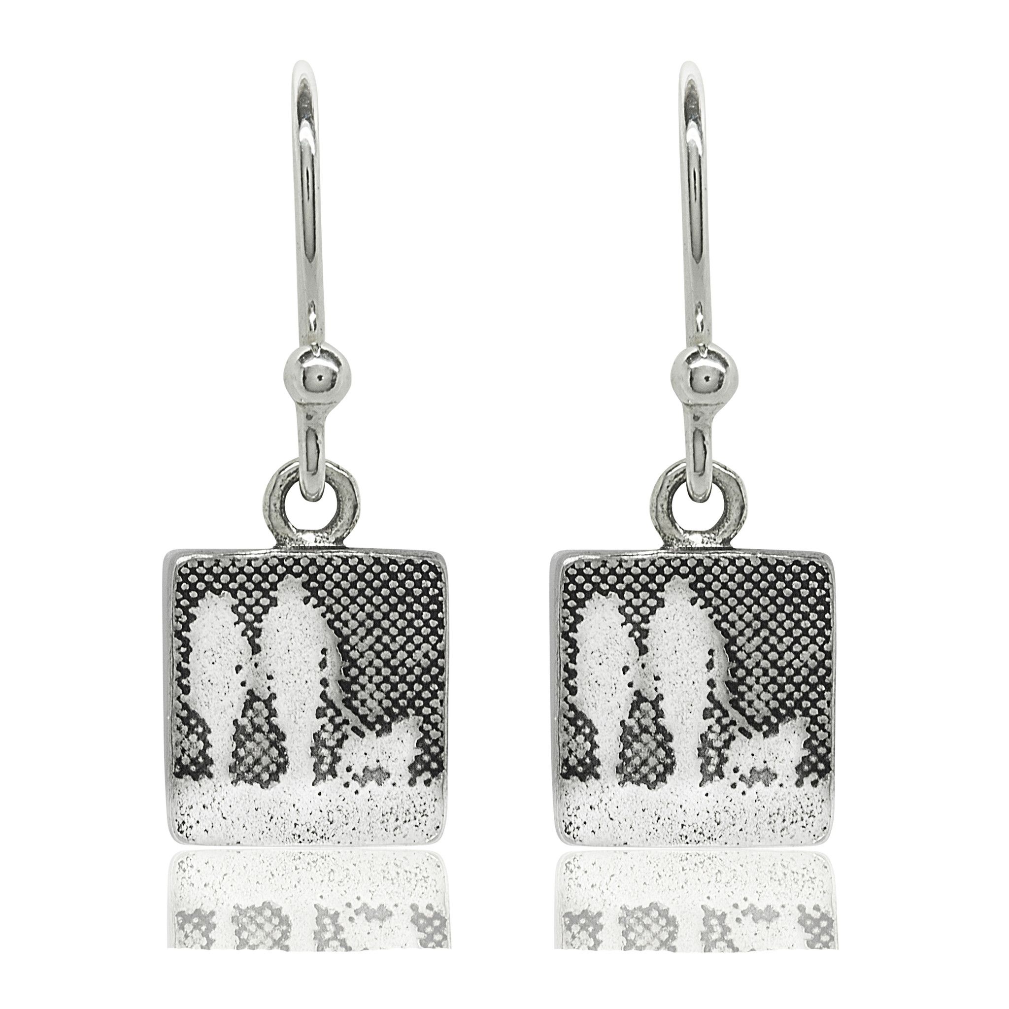 Couple and Mans Best Friend Silver Dog Stud Earrings