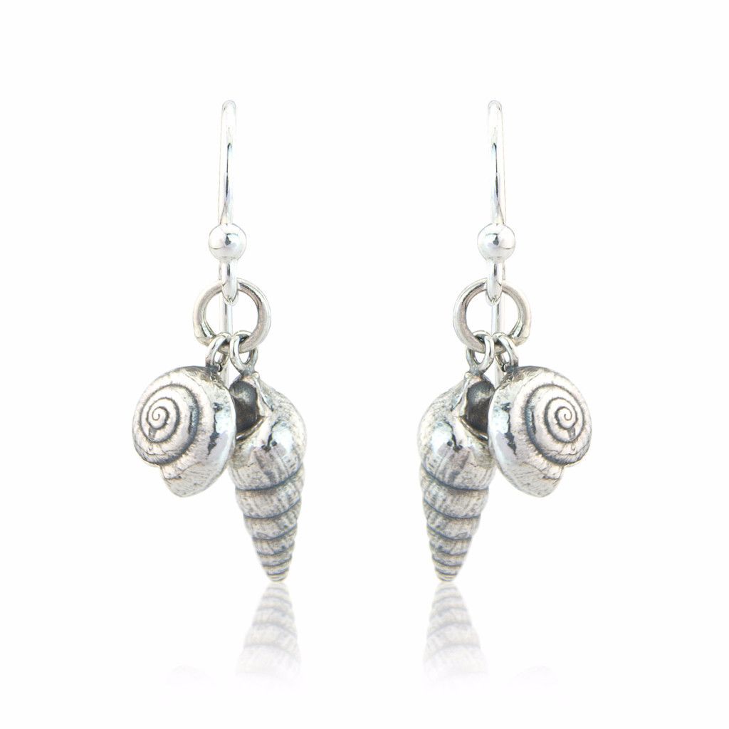 Double Shell Earrings in Sterling Silver