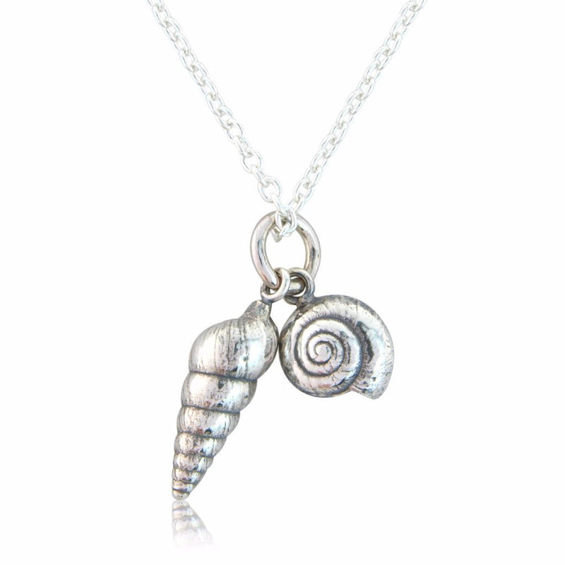 Double Shell Pendant in Sterling Silver