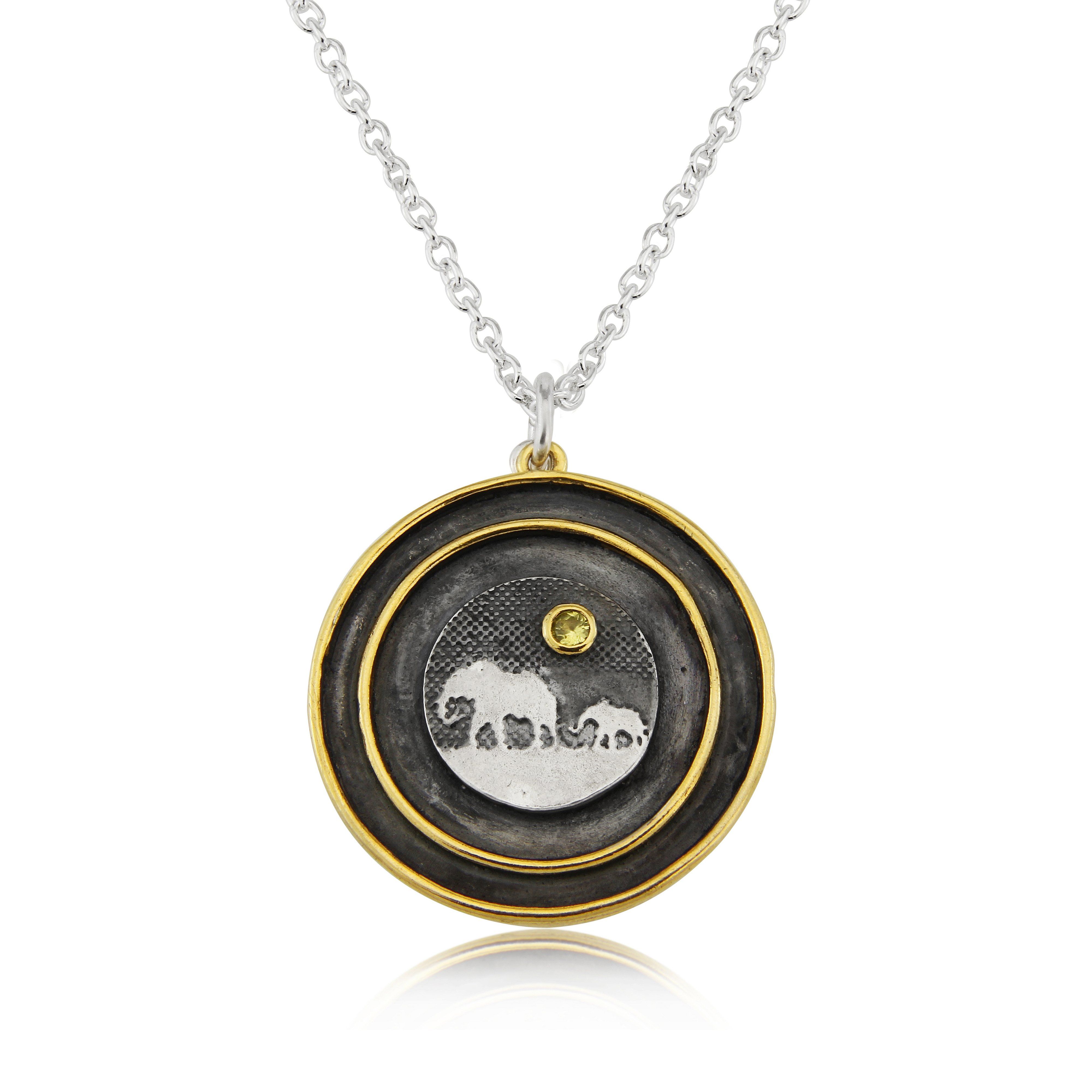 Elephant Lovers Sapphire Moon Locket