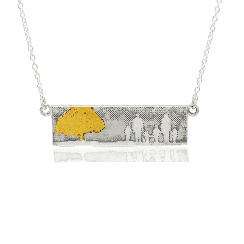 Family Tree Necklace with 22ct Gold Vermeil Tree