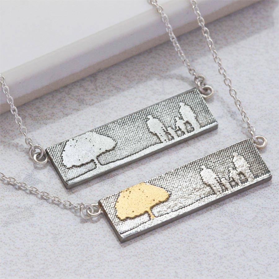 Family Tree Necklace with 22ct Gold Vermeil Tree