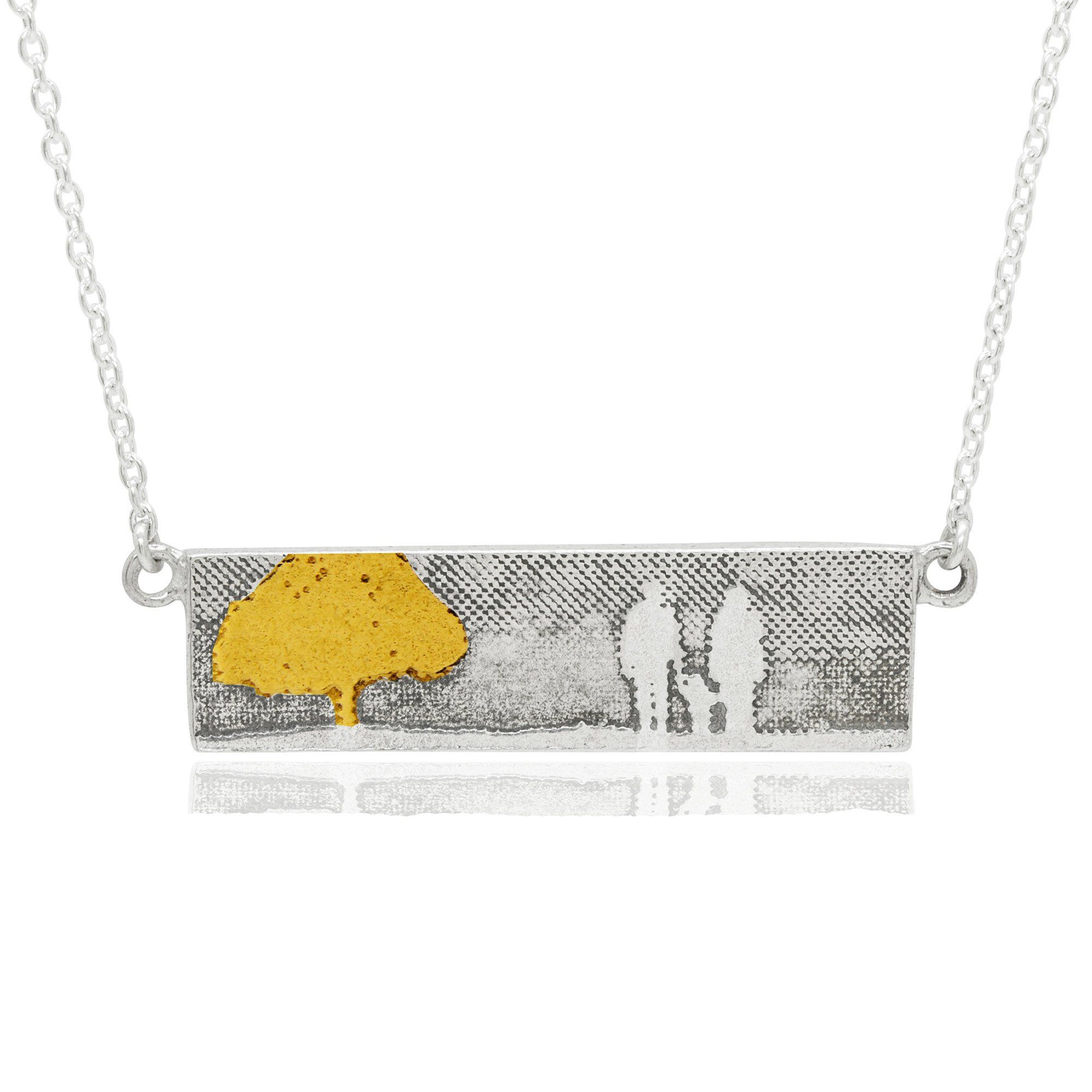 Family Tree Necklace with 22ct Gold Vermeil Tree