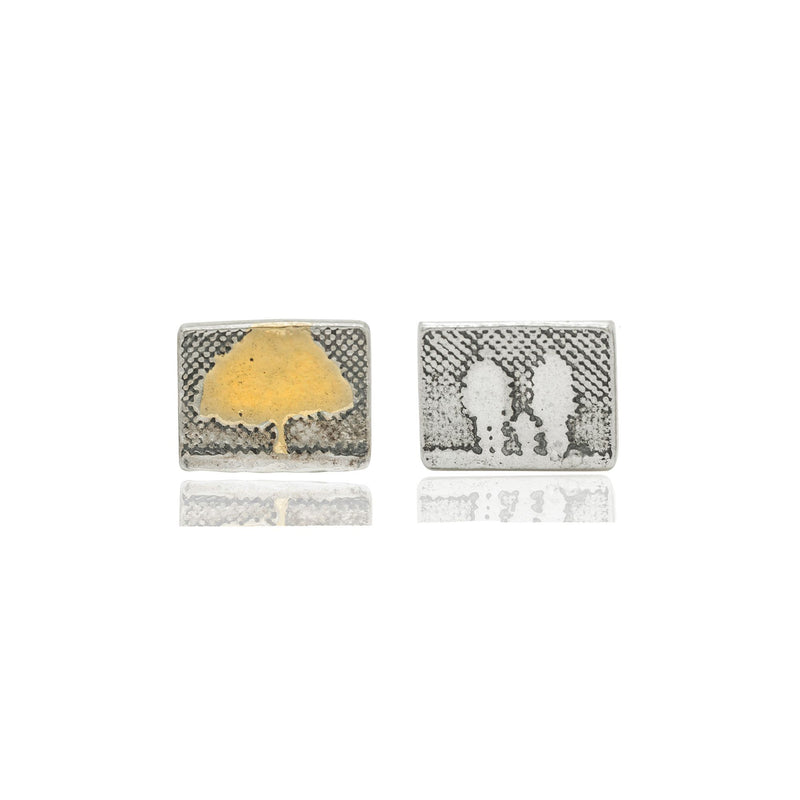 Family Tree Stud Earrings with 22ct Gold Vermeil
