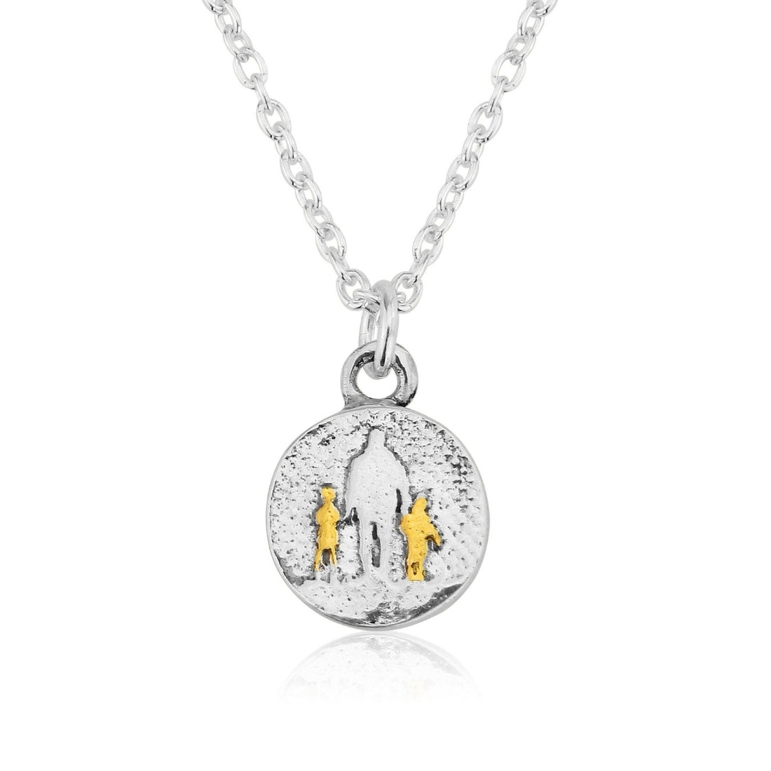 Father of Two Small Necklace with Golden Children