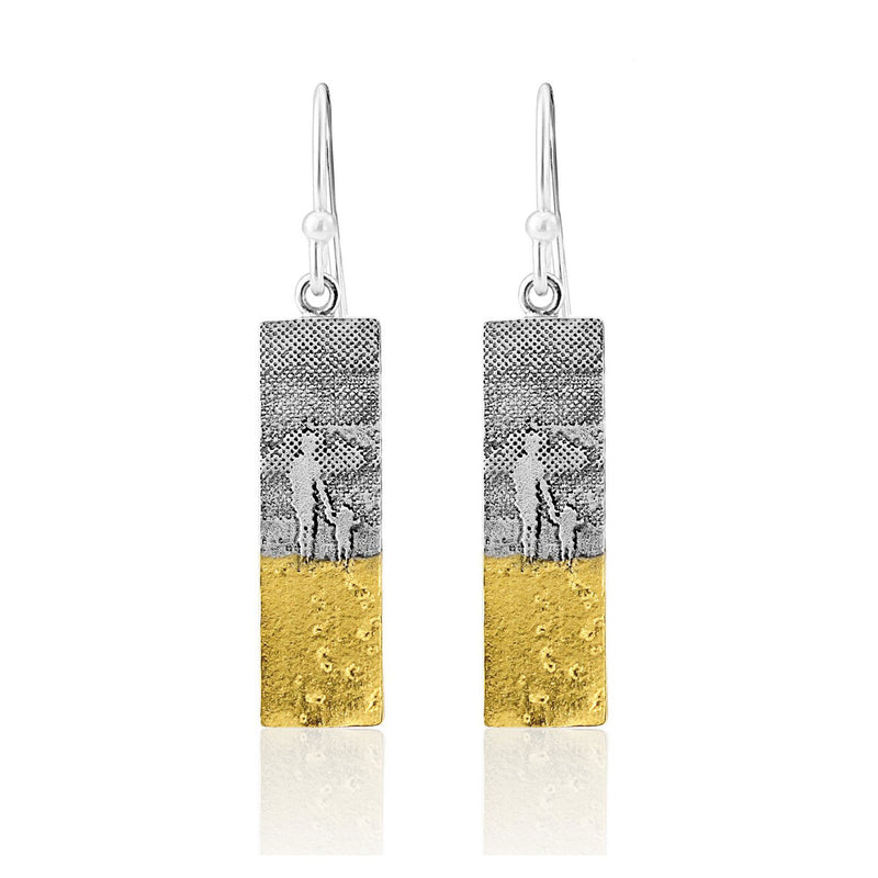 Footprints in the Sand Mother and Child Earrings