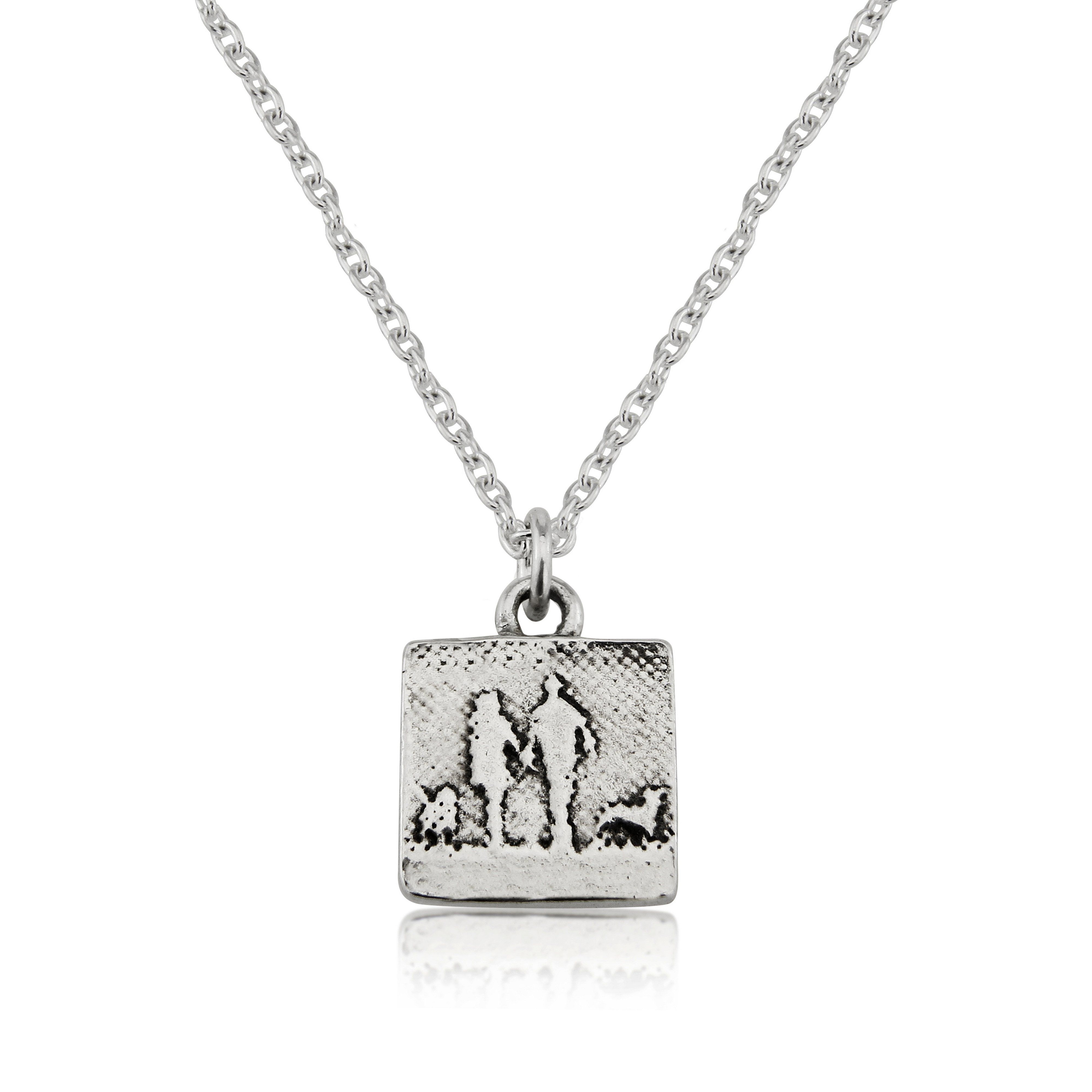 Couple & Dog Necklace with two dogs