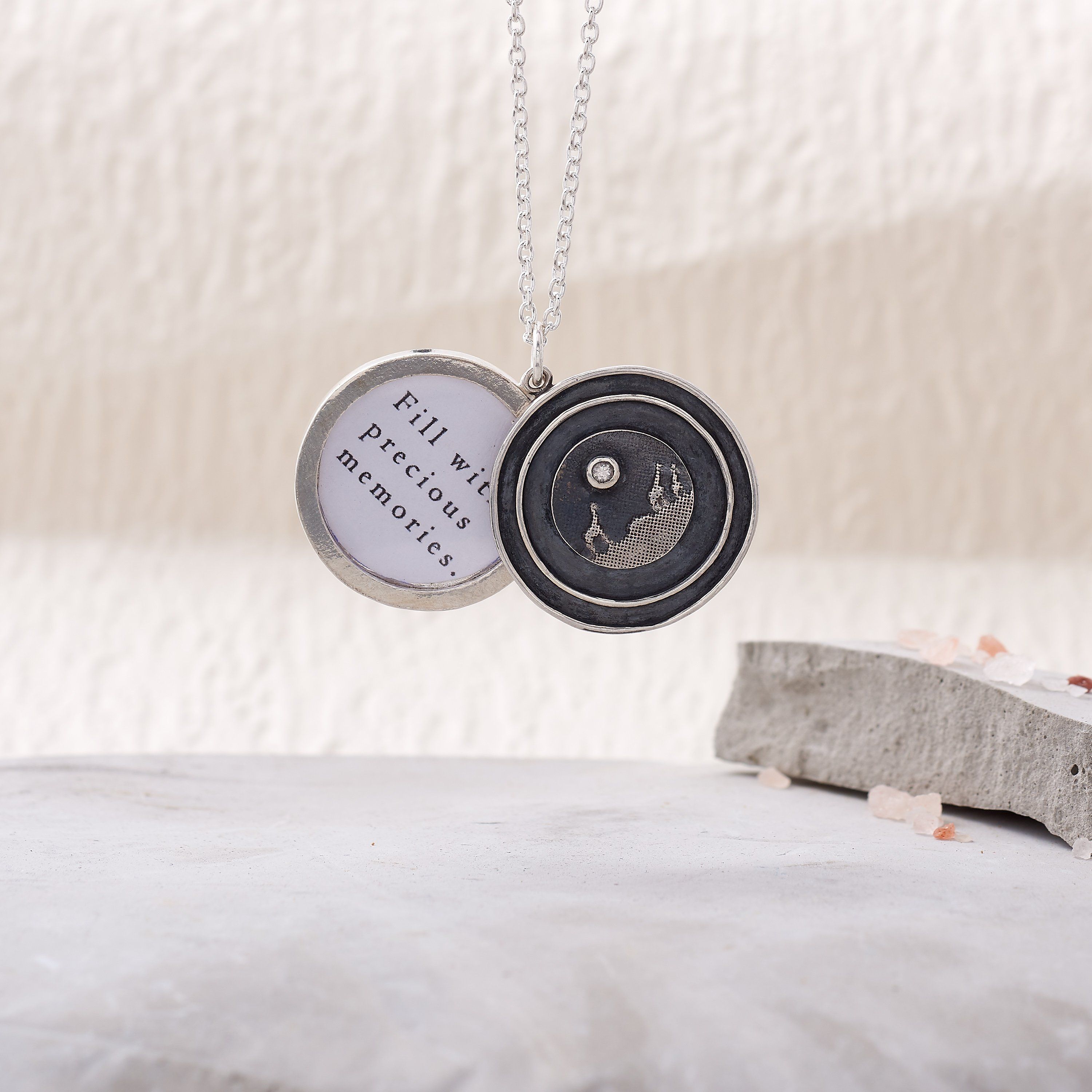 Giraffe Family Sapphire Moon Locket