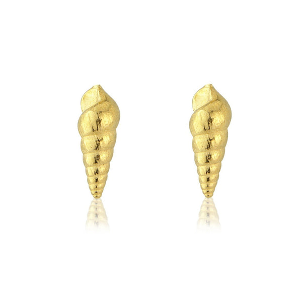 Golden Spiral Shell Earrings
