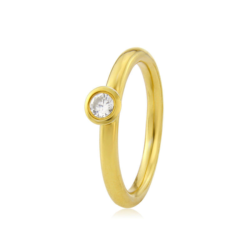 Halo Engagement Ring in Yellow Gold