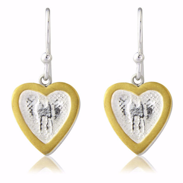 Heart Earrings with Golden Frame