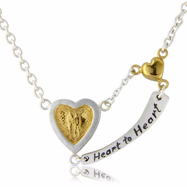 Heart to Heart Necklace With Engraved Message