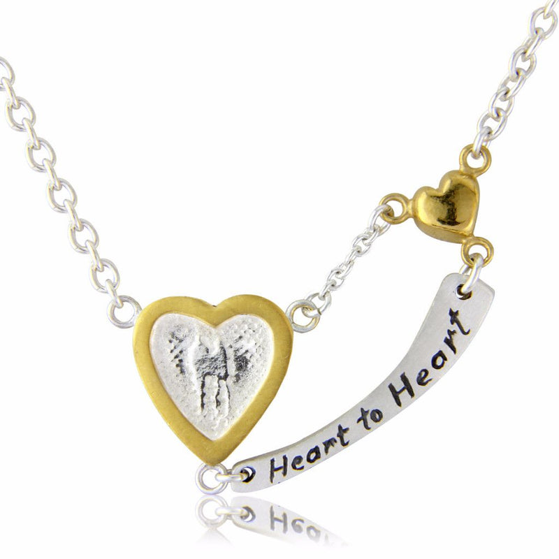 Heart to Heart Necklace With Engraved Message