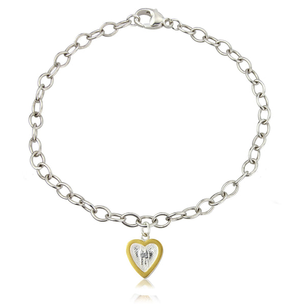 Hearts of Gold bracelet with 22ct inlaid gold frame