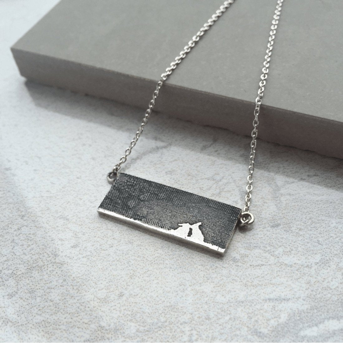 Kissing Bunny Rabbit Necklace with Nights Sky