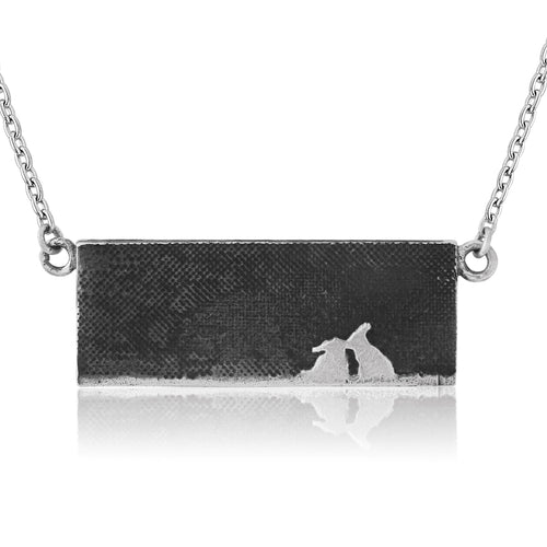 Kissing Bunny Rabbit Necklace with Nights Sky