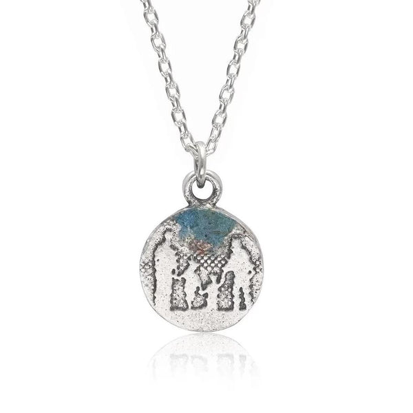 Little Round Family Necklace with Blue Sky