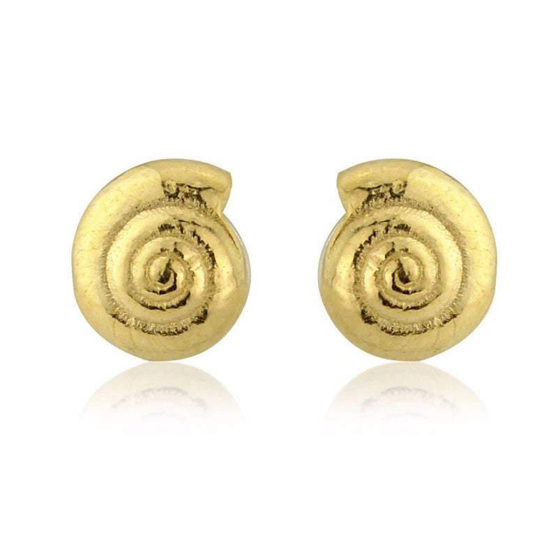 Little Round Gold Sea Shell Earrings