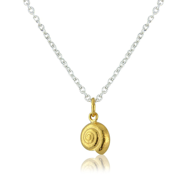 Little Round Shell Necklace with 22ct Gold Vermeil