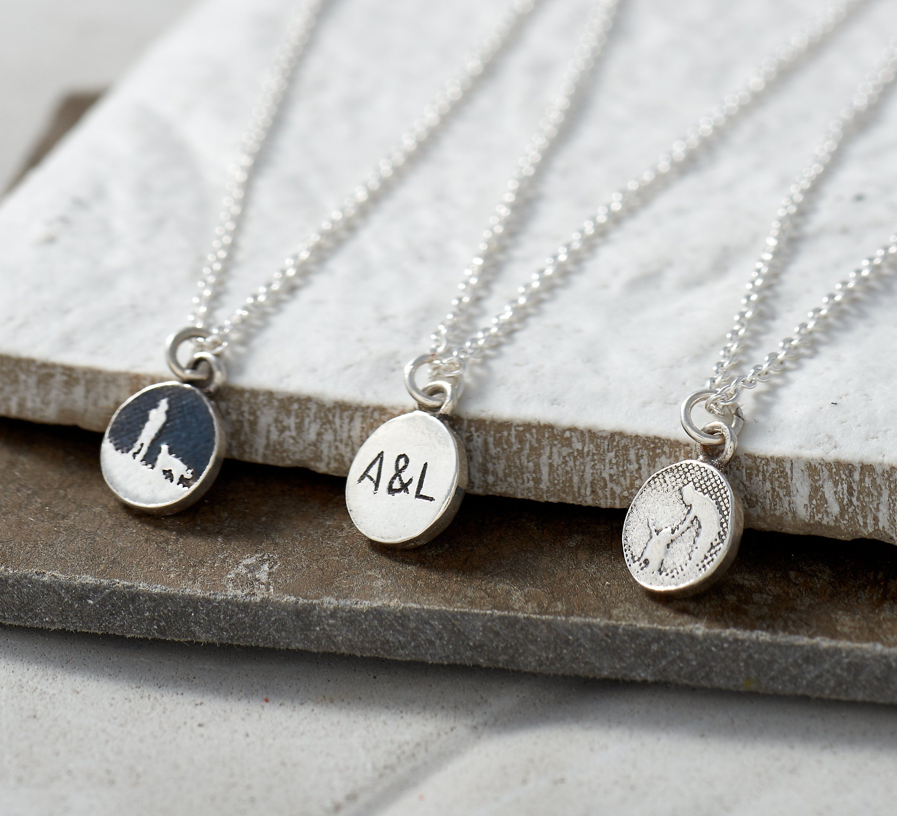Little Round Silver Dog Necklace