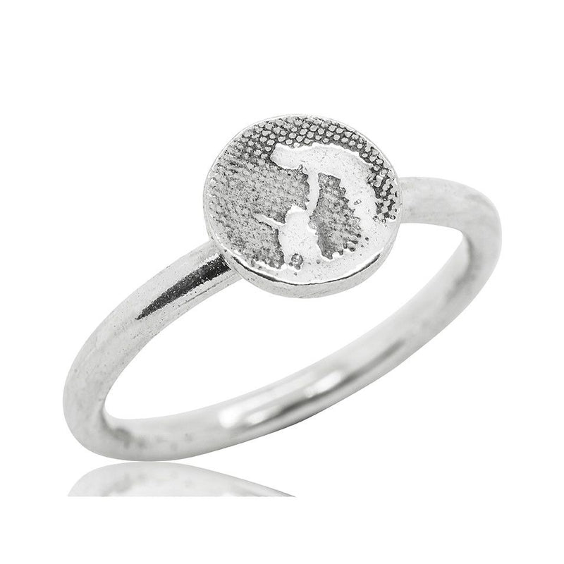 Little Round Silver Dog Ring