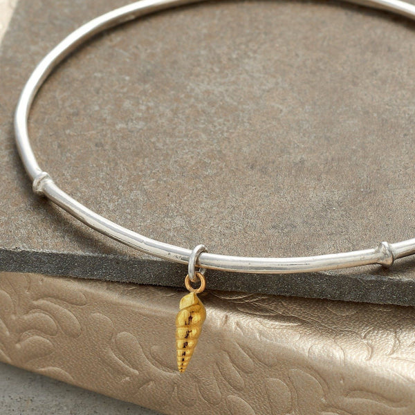 Little Spiral Shell Bangle with 22ct Gold Inlay