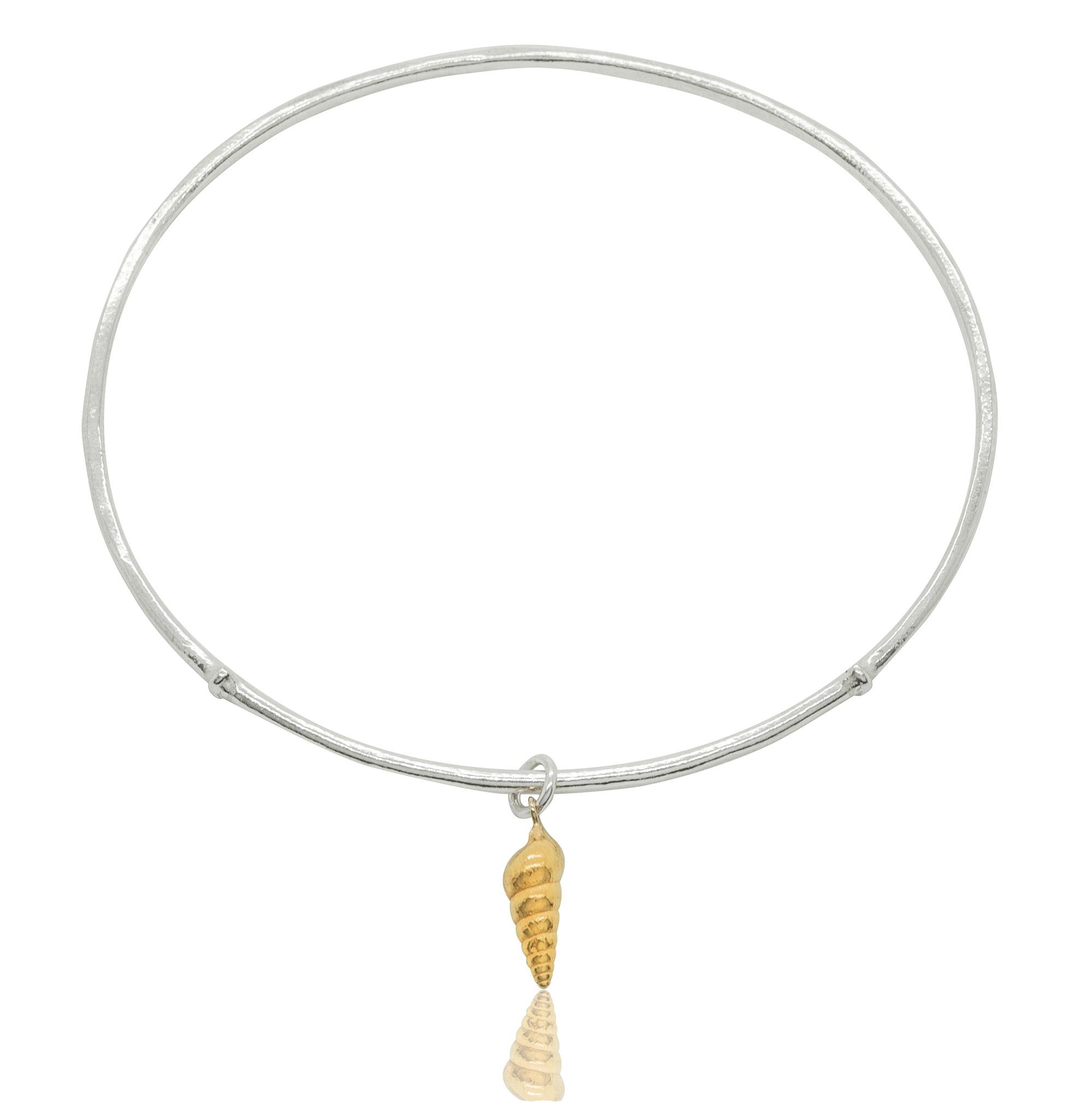 Little Spiral Shell Bangle with 22ct Gold Inlay
