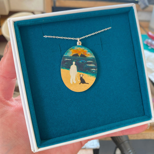 Miniature Painting on Necklace