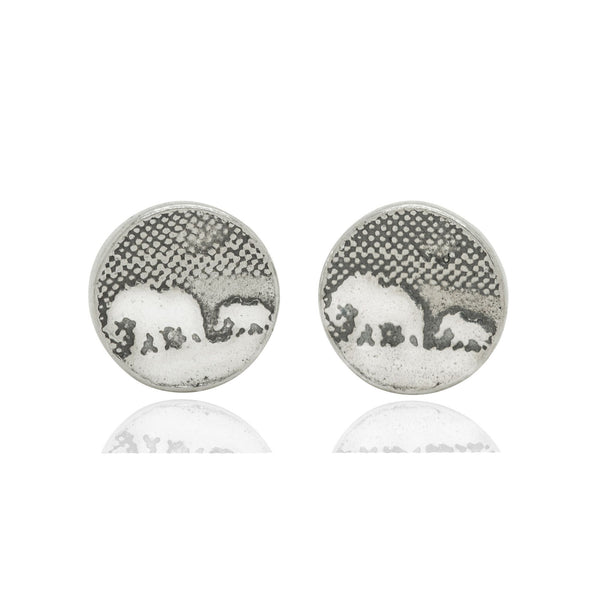 Mother and Baby Silver Elephant Earrings