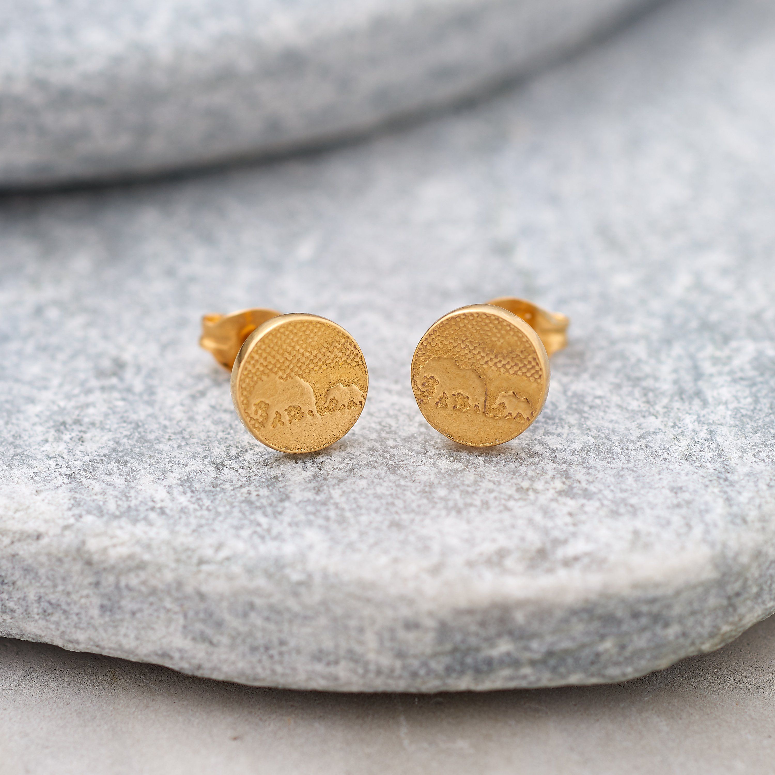 Mother and Baby Silver Elephant Earrings