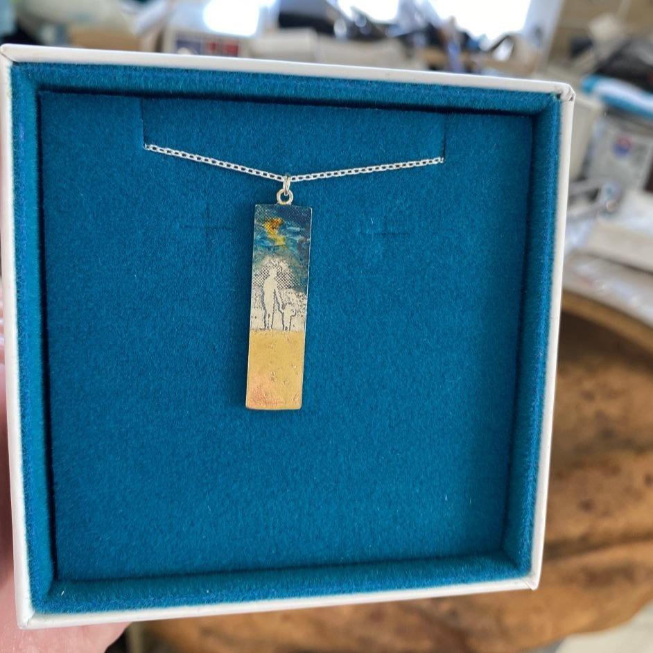 Mother and Child Footprints in the Sand Necklace
