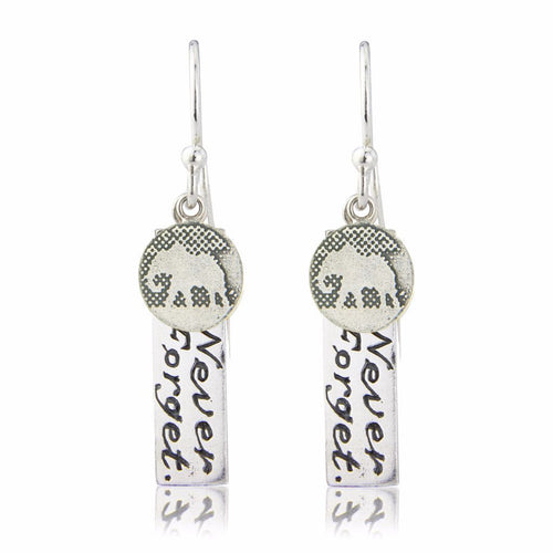 Never Forget Elephant Charm Earrings