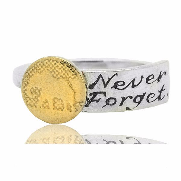 Never Forget Silver Elephant Ring With Gold Vermeil