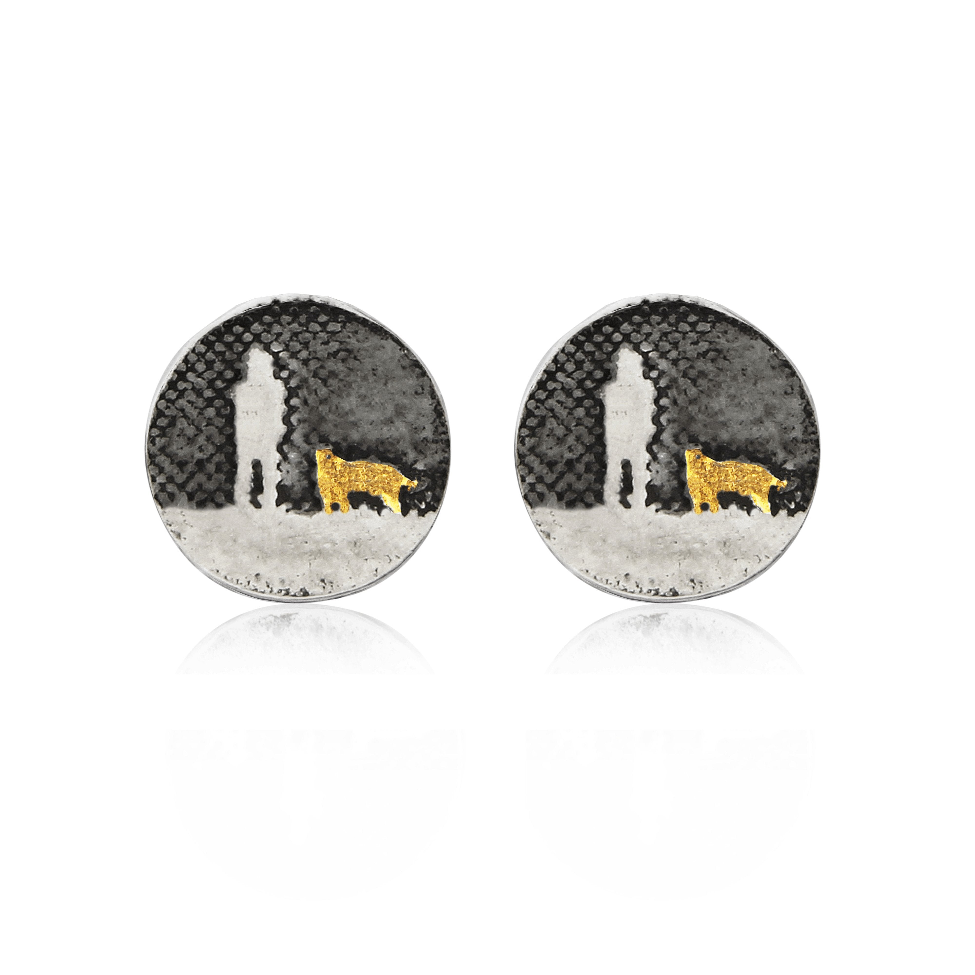 Night's Sky Dog Stud Earrings