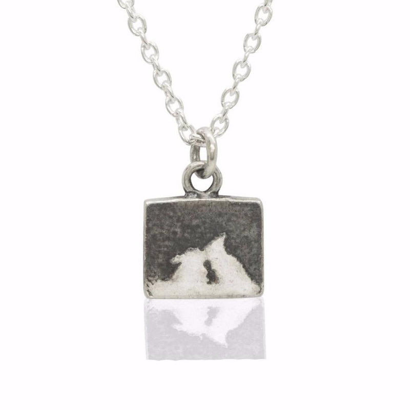 Nights Sky Kiss Silver Bunny Necklace