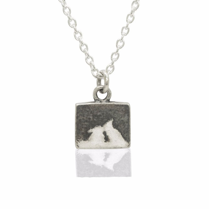 Nights Sky Kissing Gold Bunny Necklace