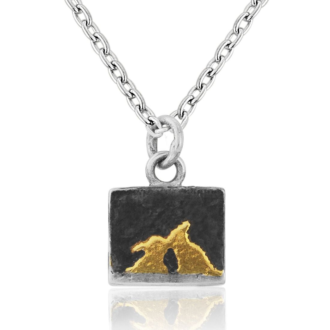 Nights Sky Kissing Gold Bunny Necklace