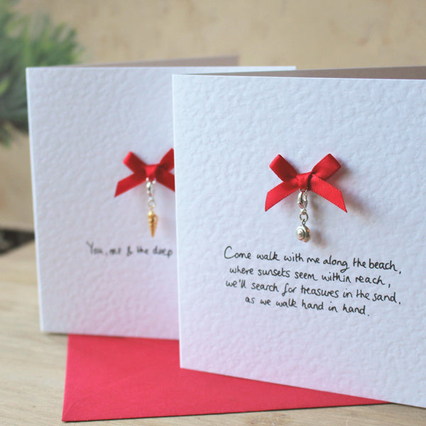 Personalised Keepsake Card with Shell Charm