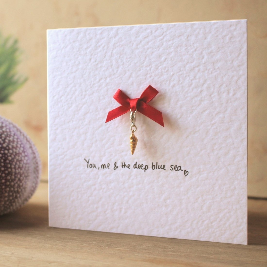Personalised Keepsake Card with Sterling Silver Shell Charm