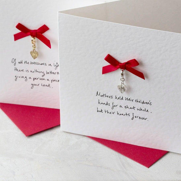 Personalised Silver Heart Charm Card