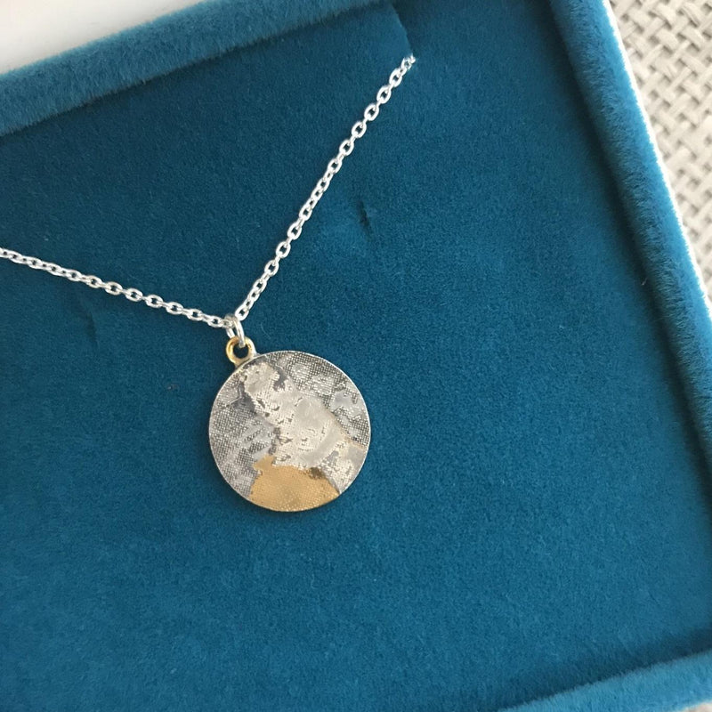 Personalised Silver Photo Memory Necklace in blue box