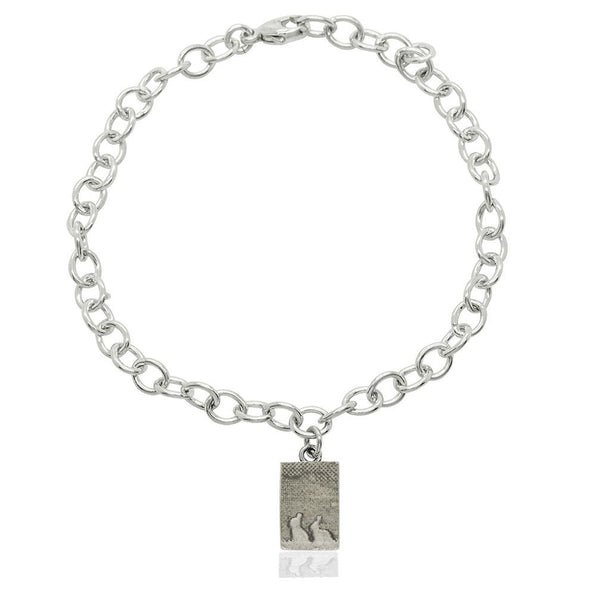 sterling silver bunny bracelet with little bunnies