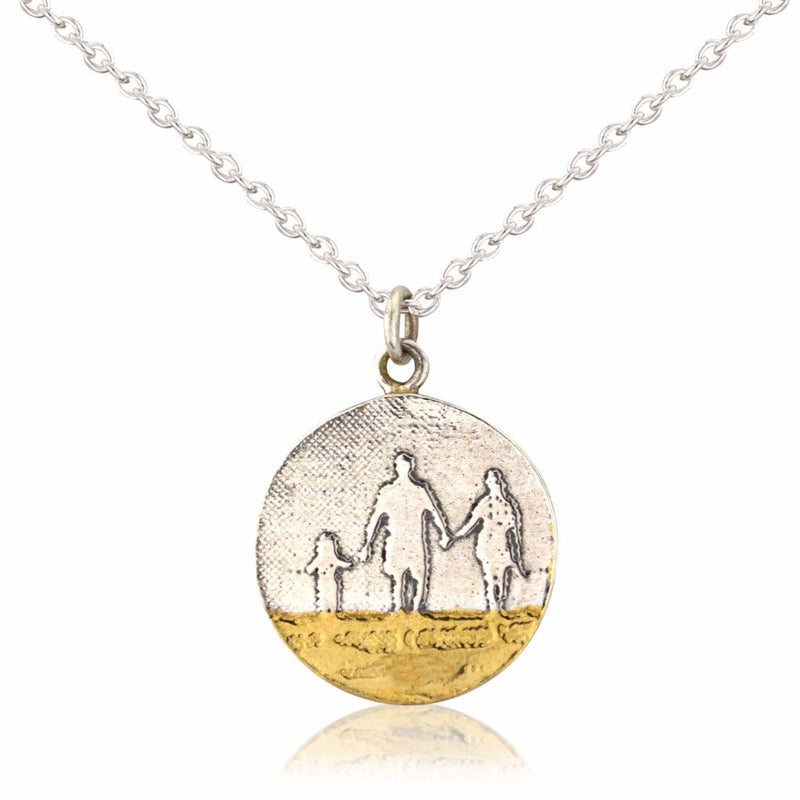 Round Family on the Beach Necklace
